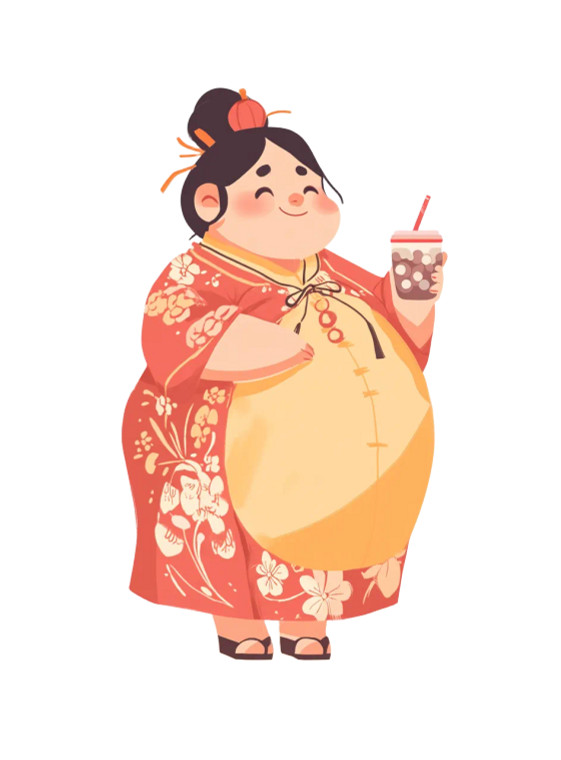 Bubble Tea Qipao Vinyl Car Decal Sticker – Waterproof & UV-Resistant 8"