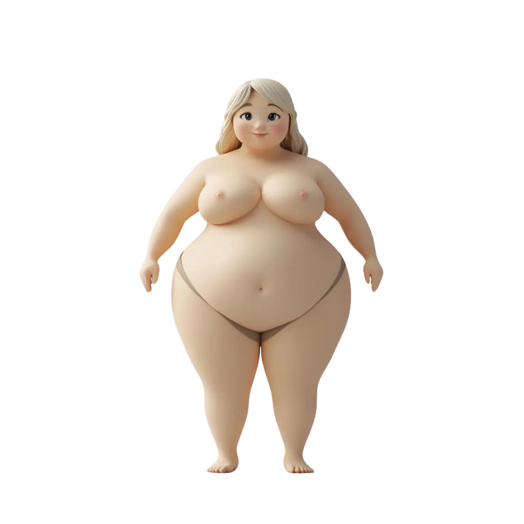 Cute Plump Woman Vinyl Car Decal Sticker – Waterproof & UV-Resistant 8"