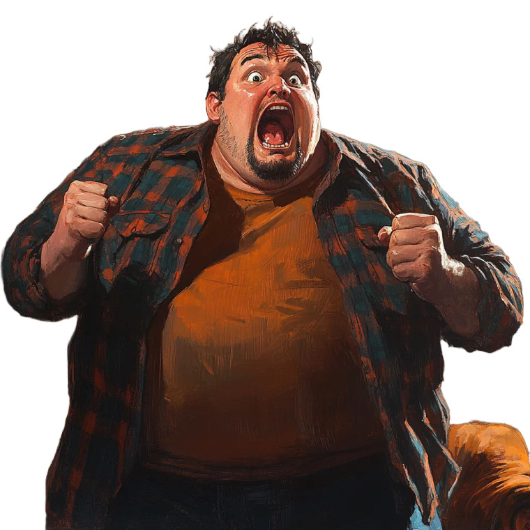 Hungry Flannel Man Vinyl Car Decal Sticker – Waterproof & UV-Resistant 8"
