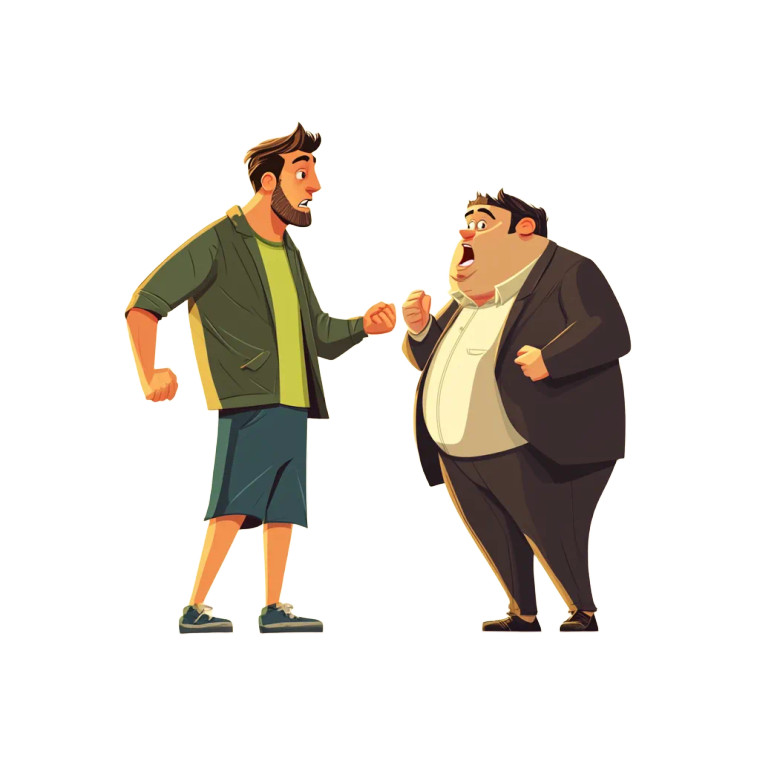 Arguing Cartoon Duo Vinyl Car Decal Sticker – Waterproof & UV-Resistant 8"