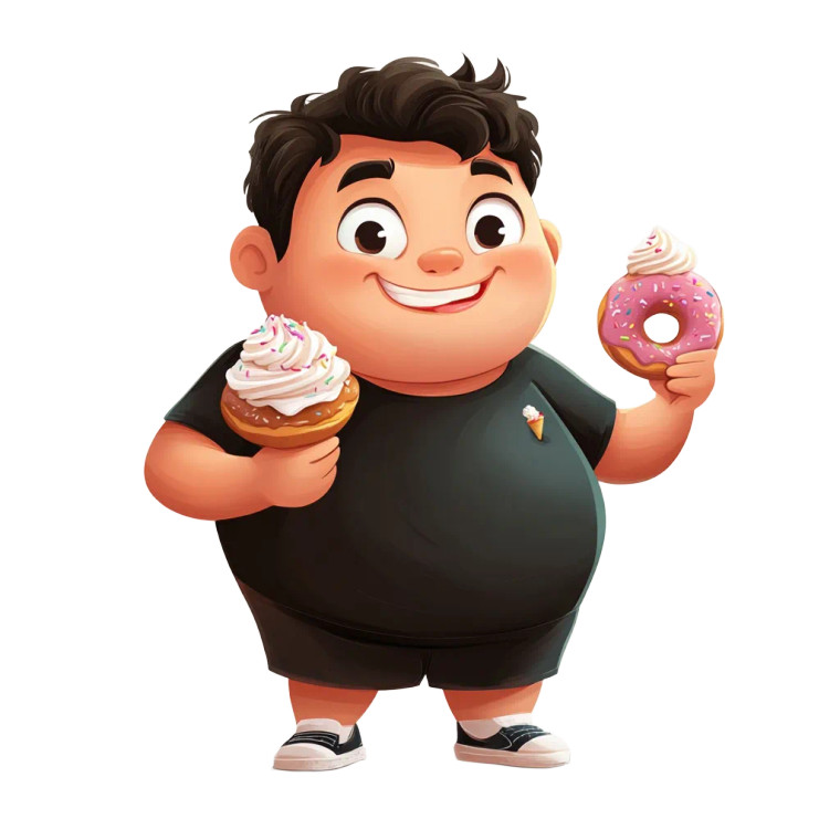 Fat Cartoon Kid Vinyl Car Decal Sticker – Waterproof & UV-Resistant 8"