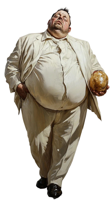 Grotesque Fat Man Vinyl Car Decal Sticker – Waterproof & UV-Resistant 8"