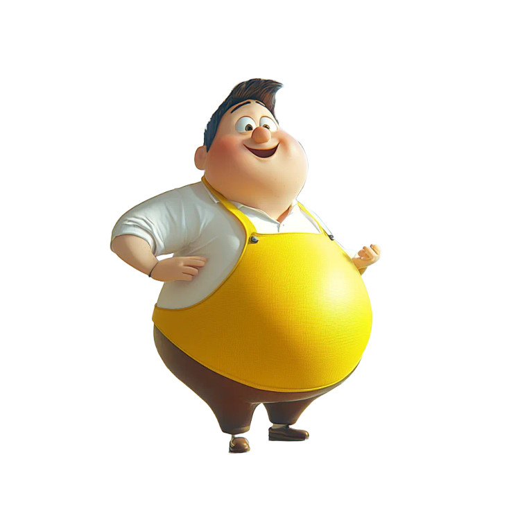 Cheeky Cooking Guy Vinyl Car Decal Sticker – Waterproof & UV-Resistant 8"