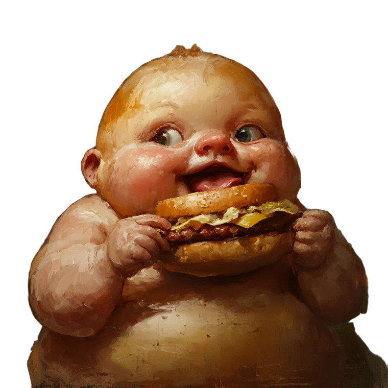 Fat Baby Eating V2 Vinyl Car Decal Sticker – Waterproof & UV-Resistant 8"