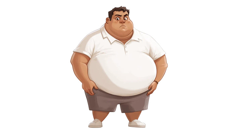 Cartoony Big Tummy Guy V2 Vinyl Car Decal Sticker – Waterproof & UV-Resistant 8"