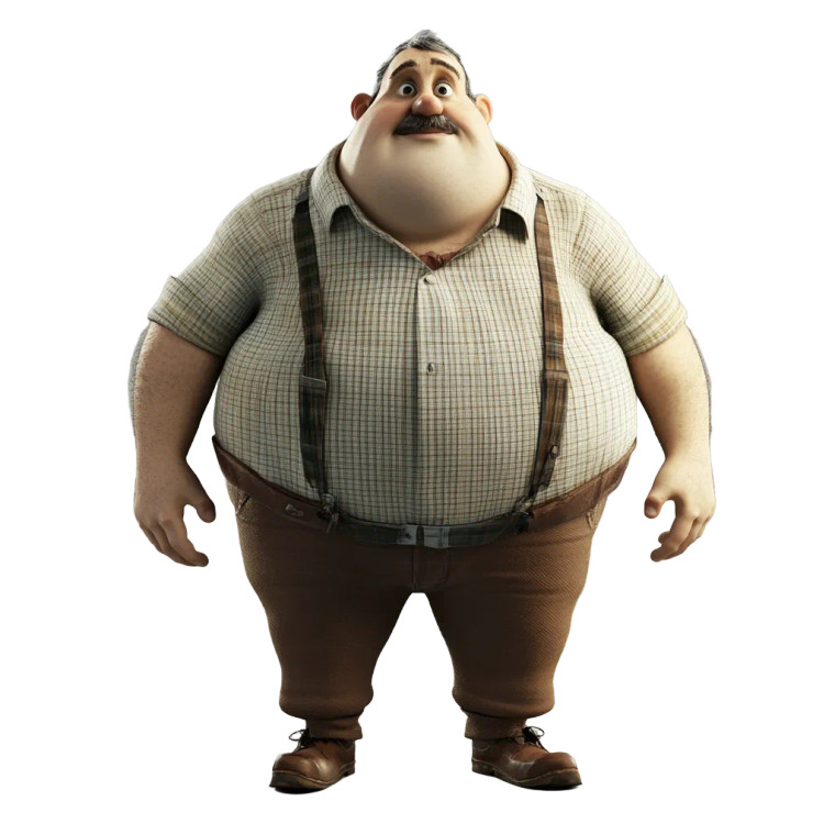 Funny Fat Man V3 Vinyl Car Decal Sticker – Waterproof & UV-Resistant 8"