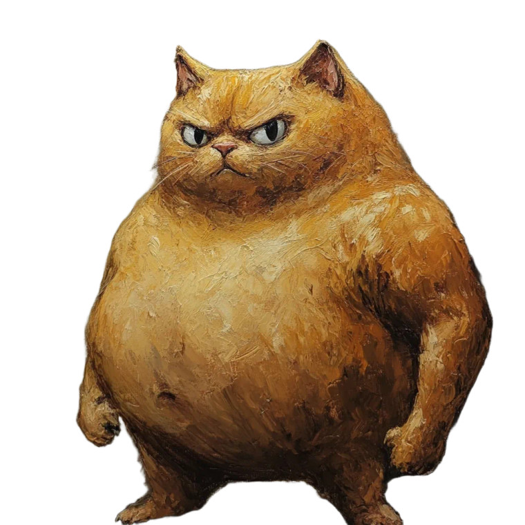 Buff Cat Vinyl Car Decal Sticker – Waterproof & UV-Resistant 8"