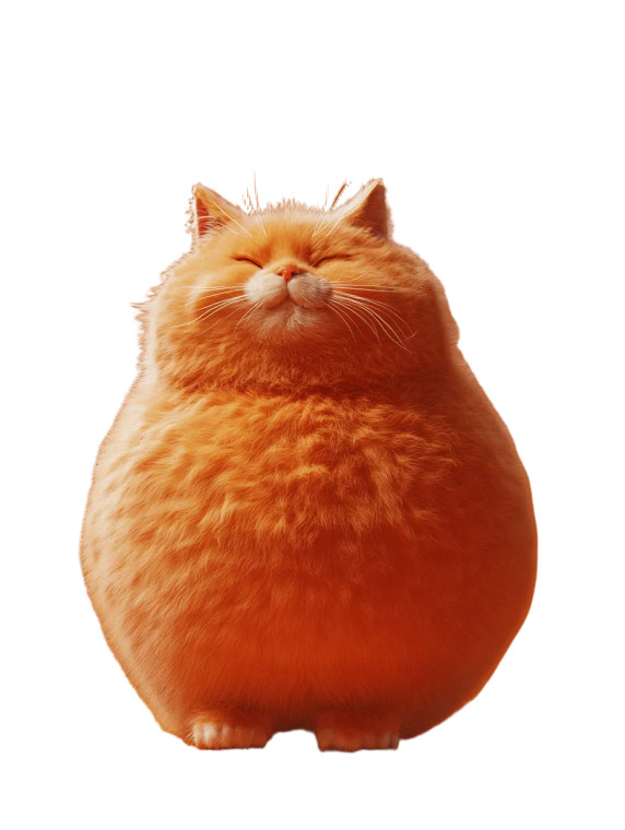 Fluffy Orange Cat Vinyl Car Decal Sticker – Waterproof & UV-Resistant 8"