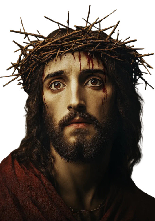 Crowned Jesus Portrait Vinyl Car Decal Sticker – Waterproof & UV-Resistant 8"