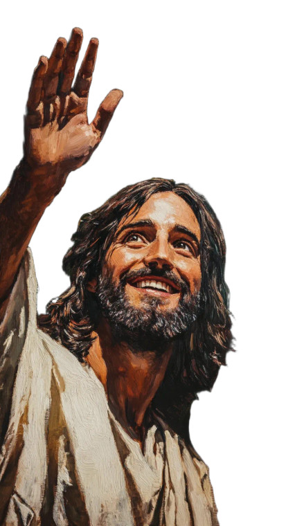 Jesus Waving Vinyl Car Decal Sticker – Waterproof & UV-Resistant 8"