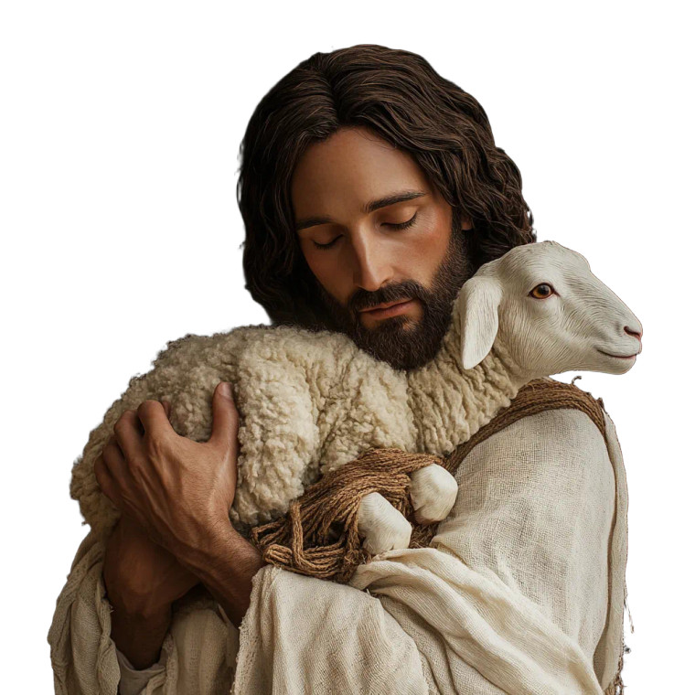 Jesus With Lamb Vinyl Car Decal Sticker – Waterproof & UV-Resistant 8"