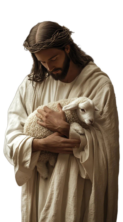 Jesus With Lamb V2 Vinyl Car Decal Sticker – Waterproof & UV-Resistant 8"