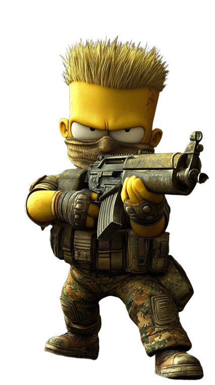 Angry Bart Marine Vinyl Car Decal Sticker – Waterproof & UV-Resistant 8"