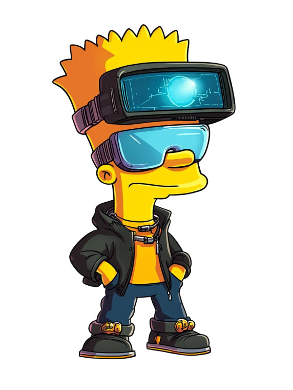 Futuristic Spy-Pilot Bart Vinyl Car Decal Sticker – Waterproof & UV-Resistant 8"