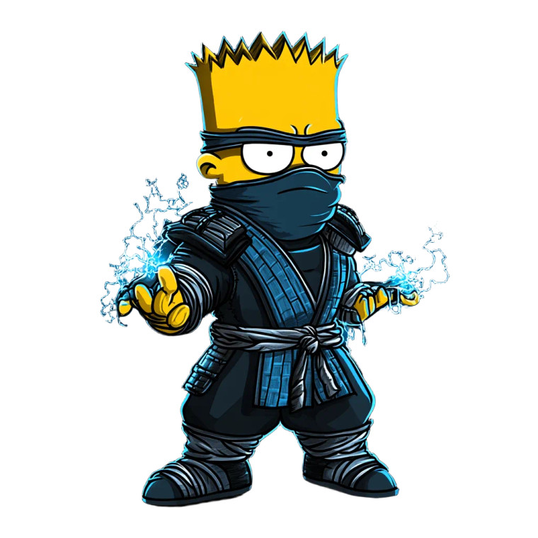 Bart As Sub-Zero Vinyl Car Decal Sticker – Waterproof & UV-Resistant 8"