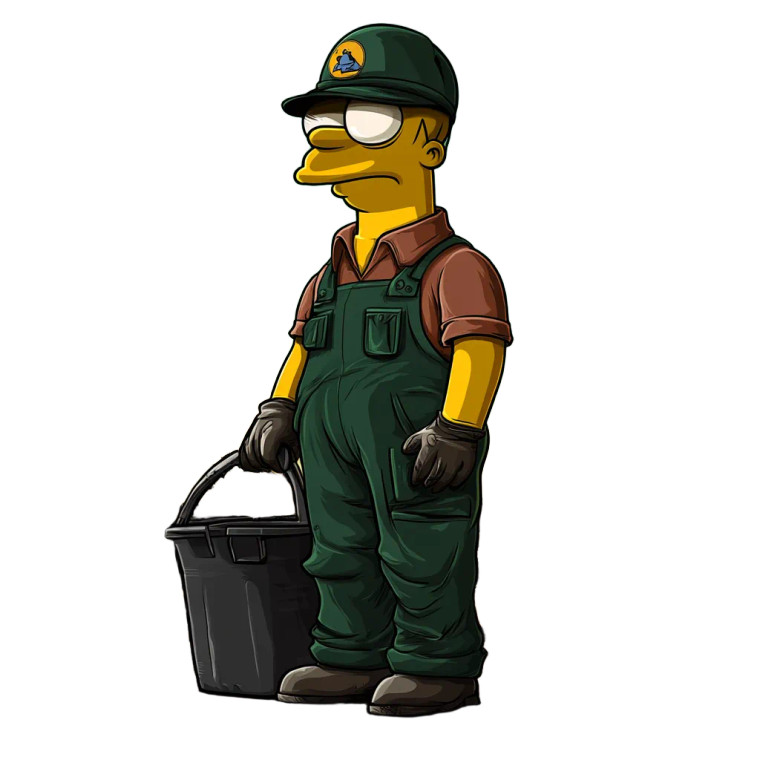 Simpsons Garbage Man Vinyl Car Decal Sticker – Waterproof & UV-Resistant 8"
