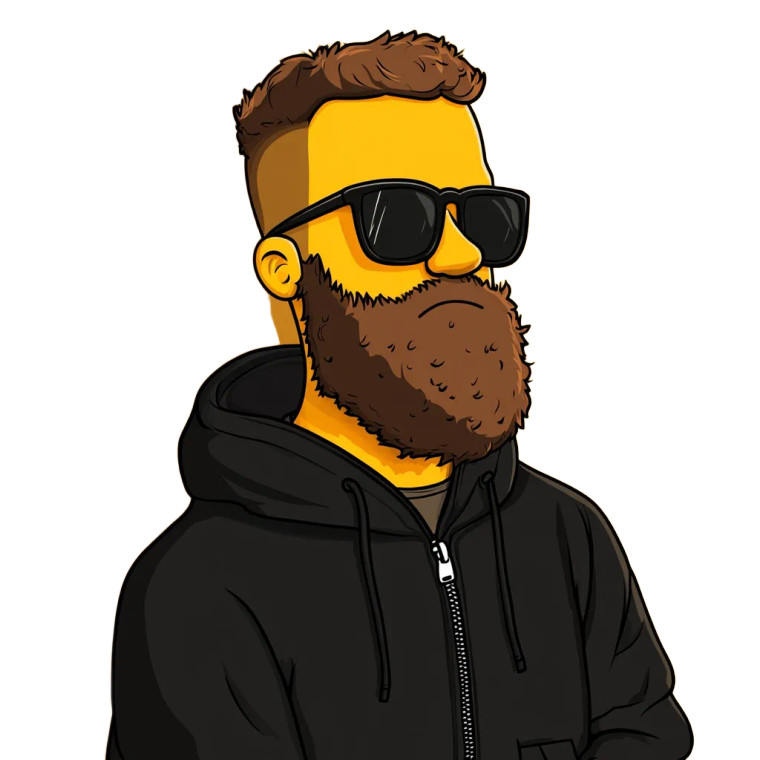 Bearded Simpson Character Vinyl Car Decal Sticker – Waterproof & UV-Resistant 8"