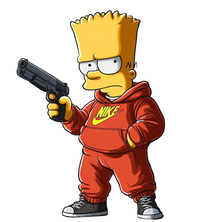 Comic Thug Bart Vinyl Car Decal Sticker – Waterproof & UV-Resistant 8"