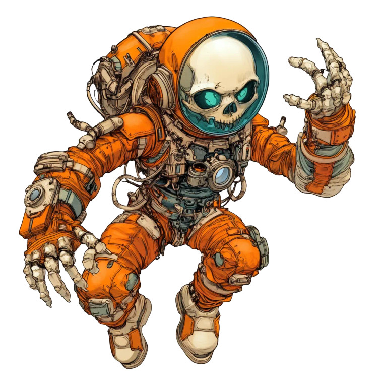 Space Suit Skull Vinyl Car Decal Sticker – Waterproof & UV-Resistant 8"