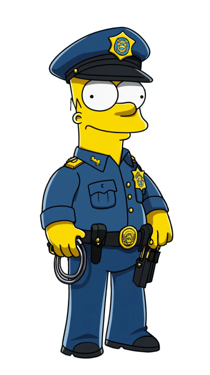 Simpson-Style Police Officer Vinyl Car Decal Sticker – Waterproof & UV-Resistant 8"