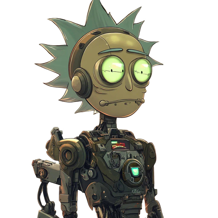 Robot Rick Vinyl Car Decal Sticker – Waterproof & UV-Resistant 8"