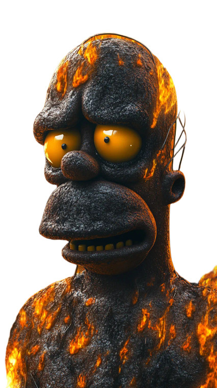 Soot-Covered Homer Simpson Vinyl Car Decal Sticker – Waterproof & UV-Resistant 8"