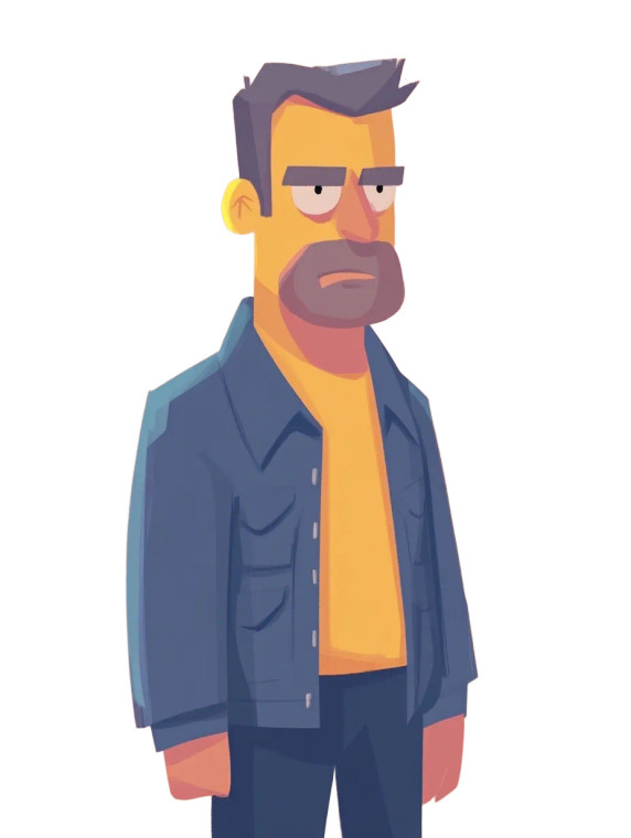 Simpson Man Vinyl Car Decal Sticker – Waterproof & UV-Resistant 8"