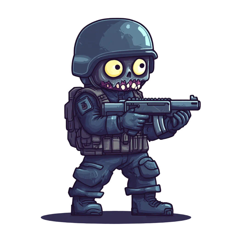 Zombie Soldier Vinyl Car Decal Sticker – Waterproof & UV-Resistant 8"