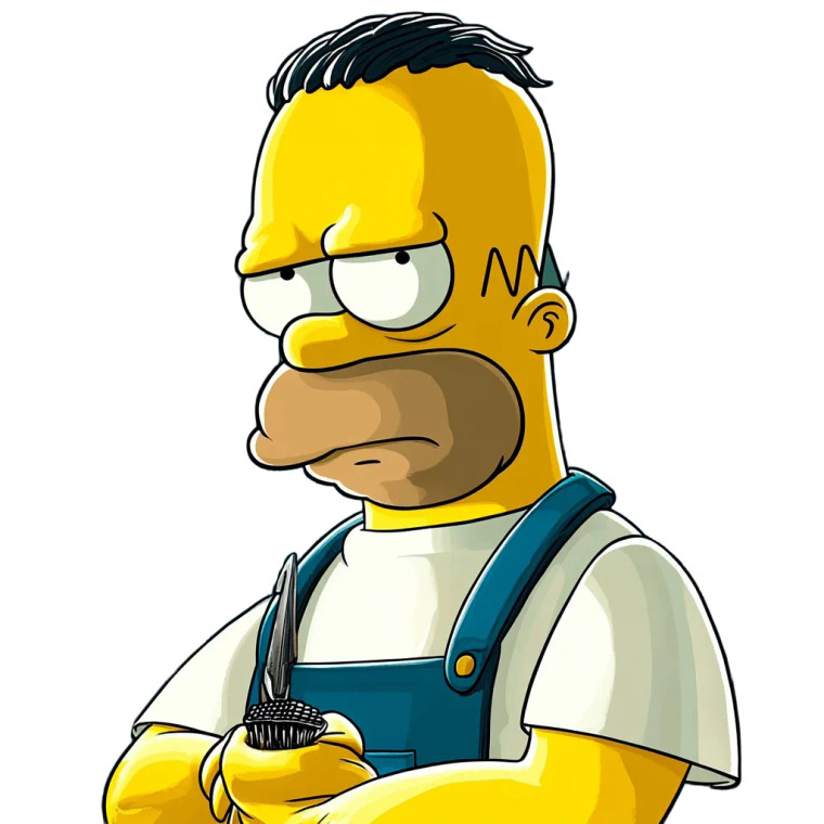 Homer Barber Vinyl Car Decal Sticker – Waterproof & UV-Resistant 8"