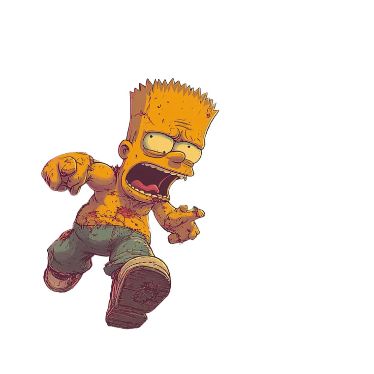 Bart Vs Dino Vinyl Car Decal Sticker – Waterproof & UV-Resistant 8"