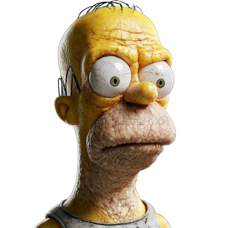 Human Homer Simpson Vinyl Car Decal Sticker – Waterproof & UV-Resistant 8"