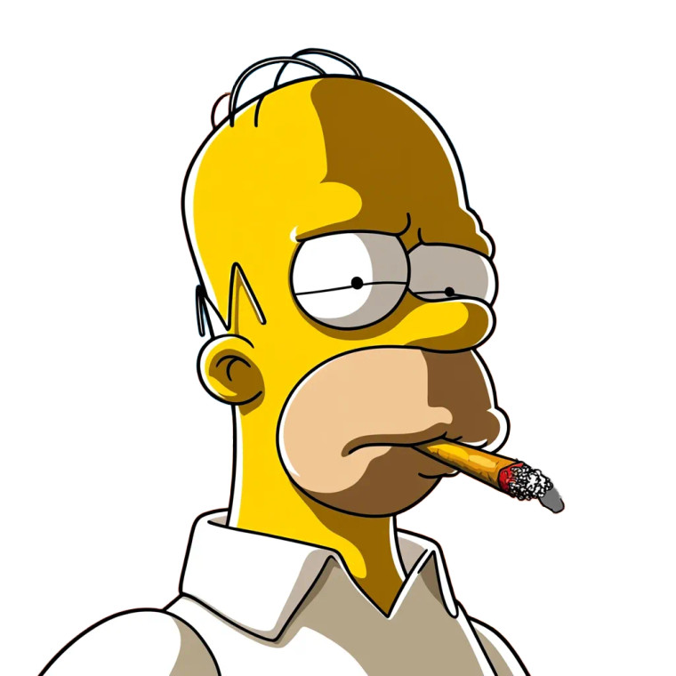 Homer Simpson Smoking Vinyl Car Decal Sticker – Waterproof & UV-Resistant 8"