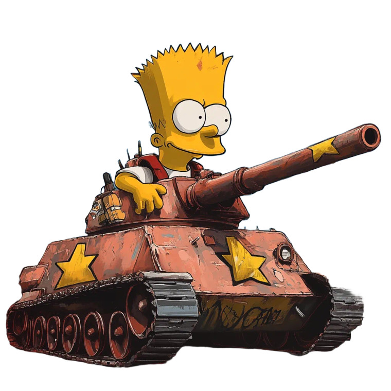 Bart On Tank Vinyl Car Decal Sticker – Waterproof & UV-Resistant 8"