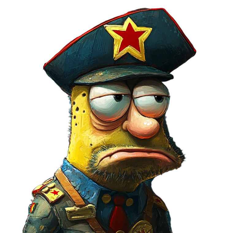 Soviet Spongebob Captain Vinyl Car Decal Sticker – Waterproof & UV-Resistant 8"