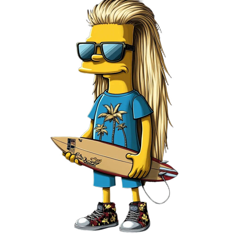 Surfer Bart Simpson Vinyl Car Decal Sticker – Waterproof & UV-Resistant 8"
