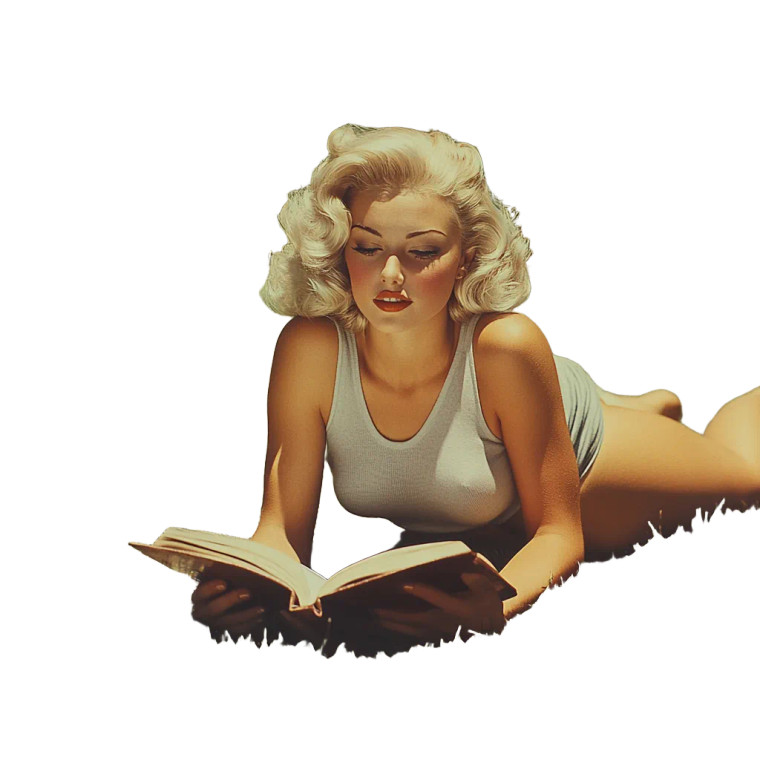 Vintage Glamour Reading Vinyl Car Decal Sticker – Waterproof & UV-Resistant 8"