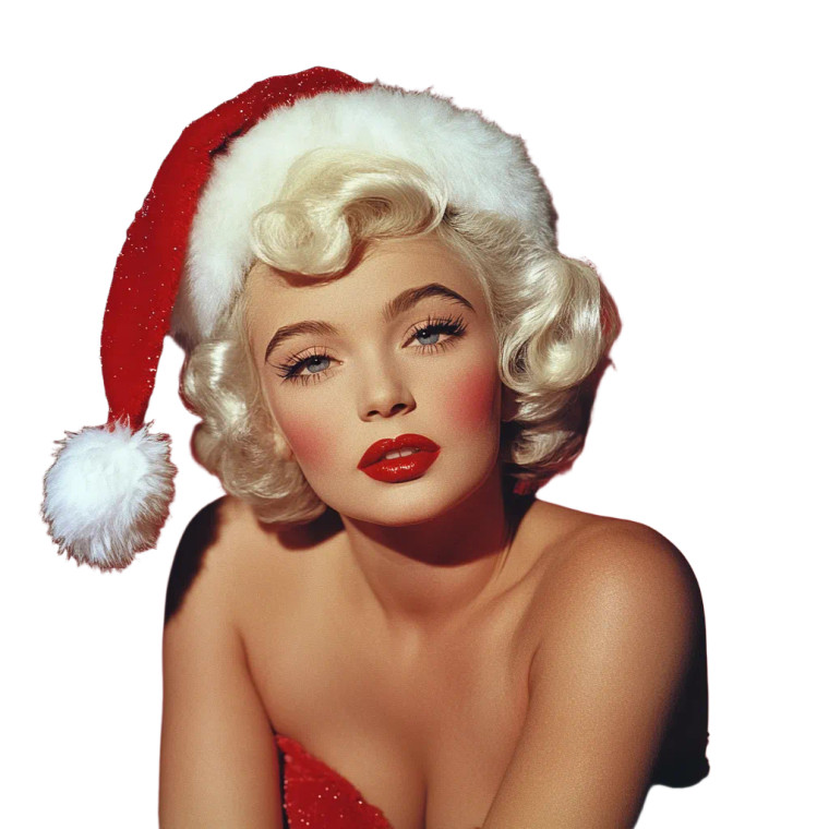 Christmas Marilyn Monroe Vinyl Car Decal Sticker – Waterproof & UV-Resistant 8"