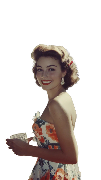 1950S Garden Party Vinyl Car Decal Sticker – Waterproof & UV-Resistant 8"