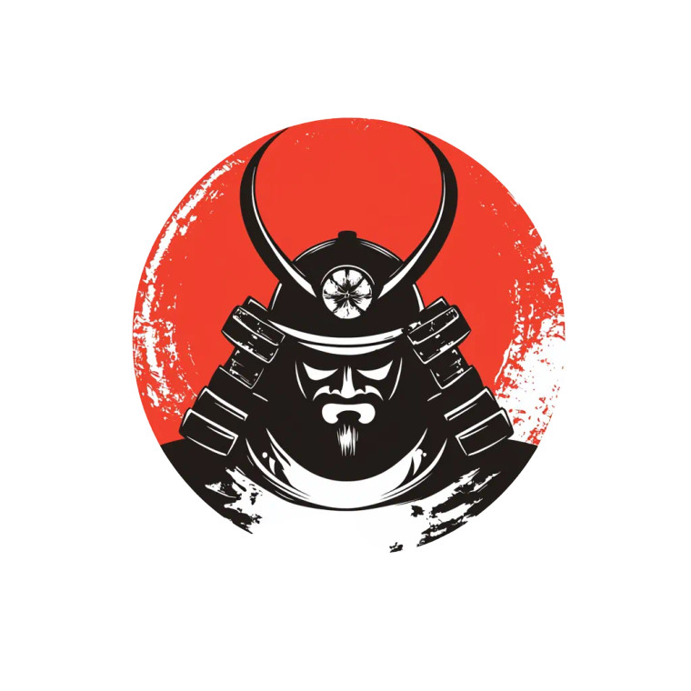 Samurai Logo V4 Vinyl Car Decal Sticker – Waterproof & UV-Resistant 8"