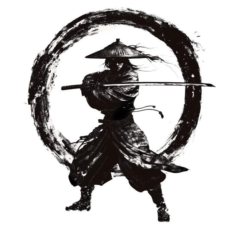 Samurai Tattoo Art Vinyl Car Decal Sticker – Waterproof & UV-Resistant 8"