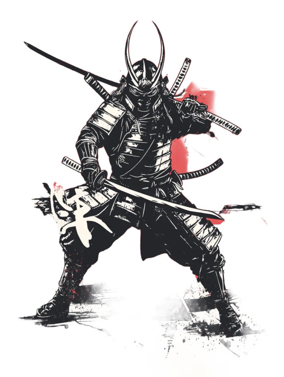 Samurai Warrior Mural Vinyl Car Decal Sticker – Waterproof & UV-Resistant 8"