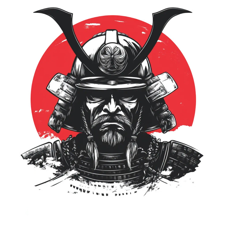 Samurai Shirt Design Vinyl Car Decal Sticker – Waterproof & UV-Resistant 8"