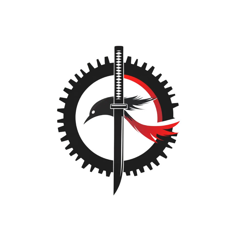 Bushido Industrial Logo Vinyl Car Decal Sticker – Waterproof & UV-Resistant 8"