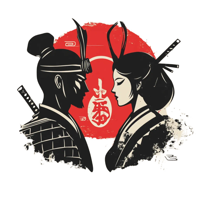 Samurai Restroom Logos Vinyl Car Decal Sticker – Waterproof & UV-Resistant 8"