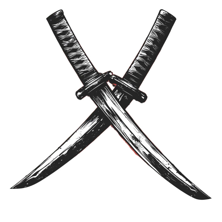 Colored Katana Logo Vinyl Car Decal Sticker – Waterproof & UV-Resistant 8"