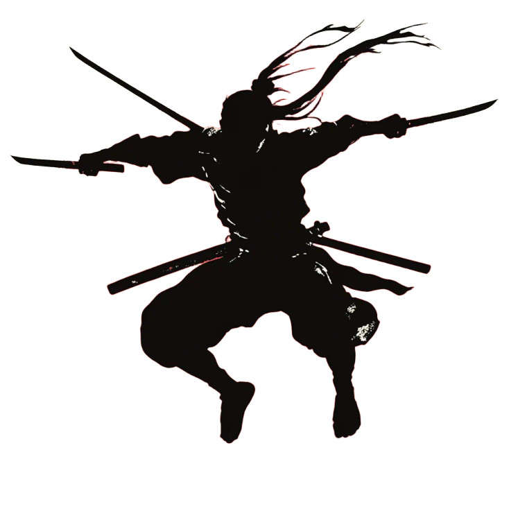 Jumping Ninja Silhouette Vinyl Car Decal Sticker – Waterproof & UV-Resistant 8"