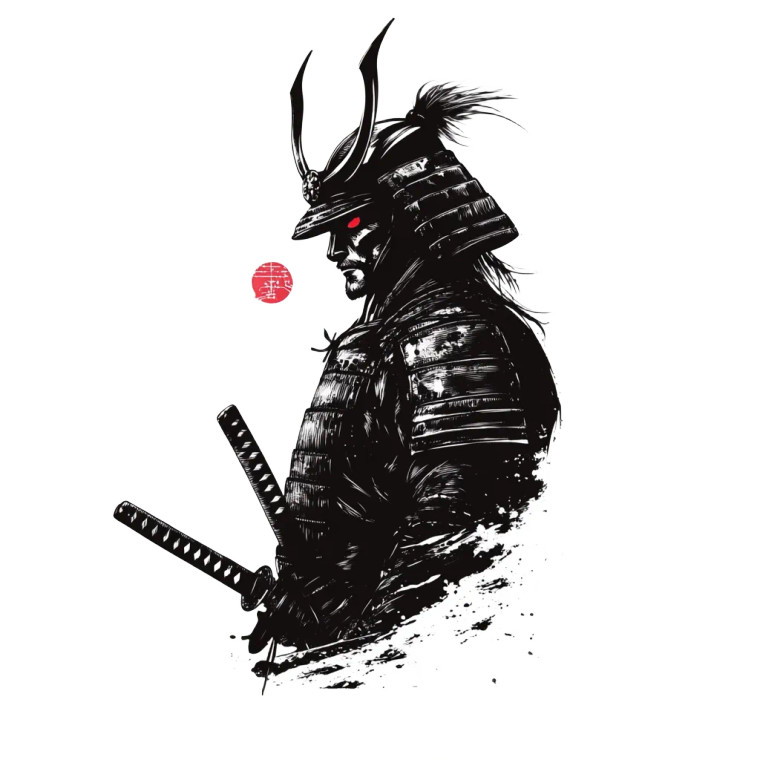 Majestic Samurai Vinyl Car Decal Sticker – Waterproof & UV-Resistant 8"