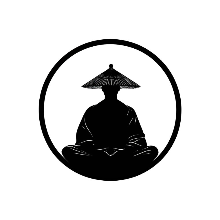 Samurai Meditation Logo Vinyl Car Decal Sticker – Waterproof & UV-Resistant 8"