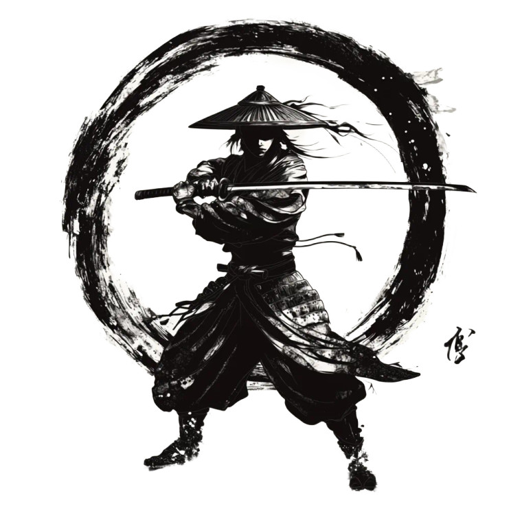 Samurai Tattoo Art V2 Vinyl Car Decal Sticker – Waterproof & UV-Resistant 8"