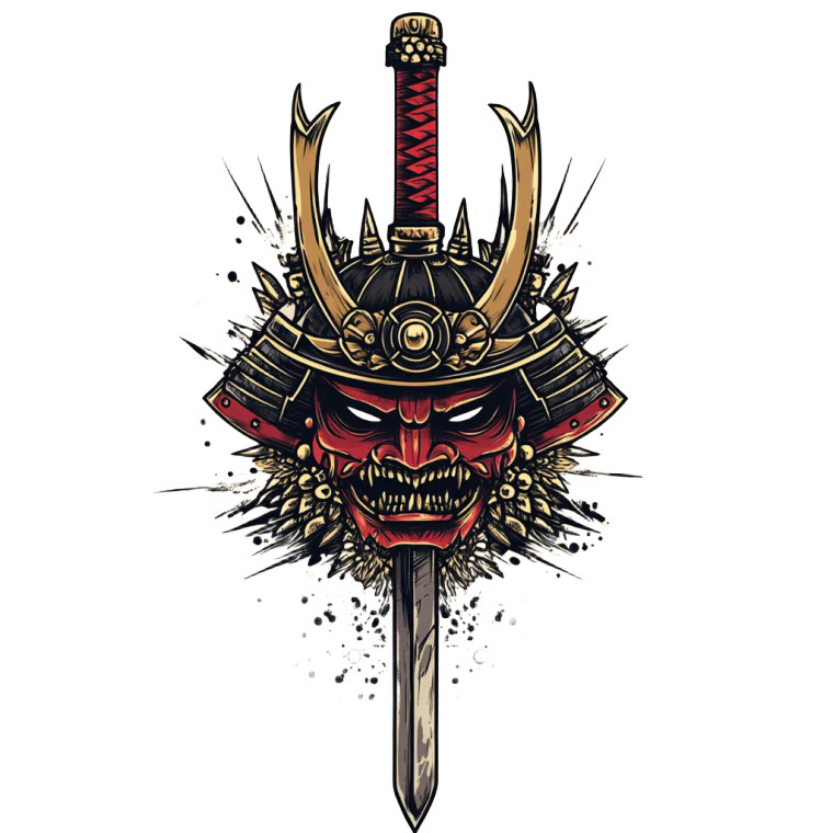 Samurai Mace Tattoo Vinyl Car Decal Sticker – Waterproof & UV-Resistant 8"